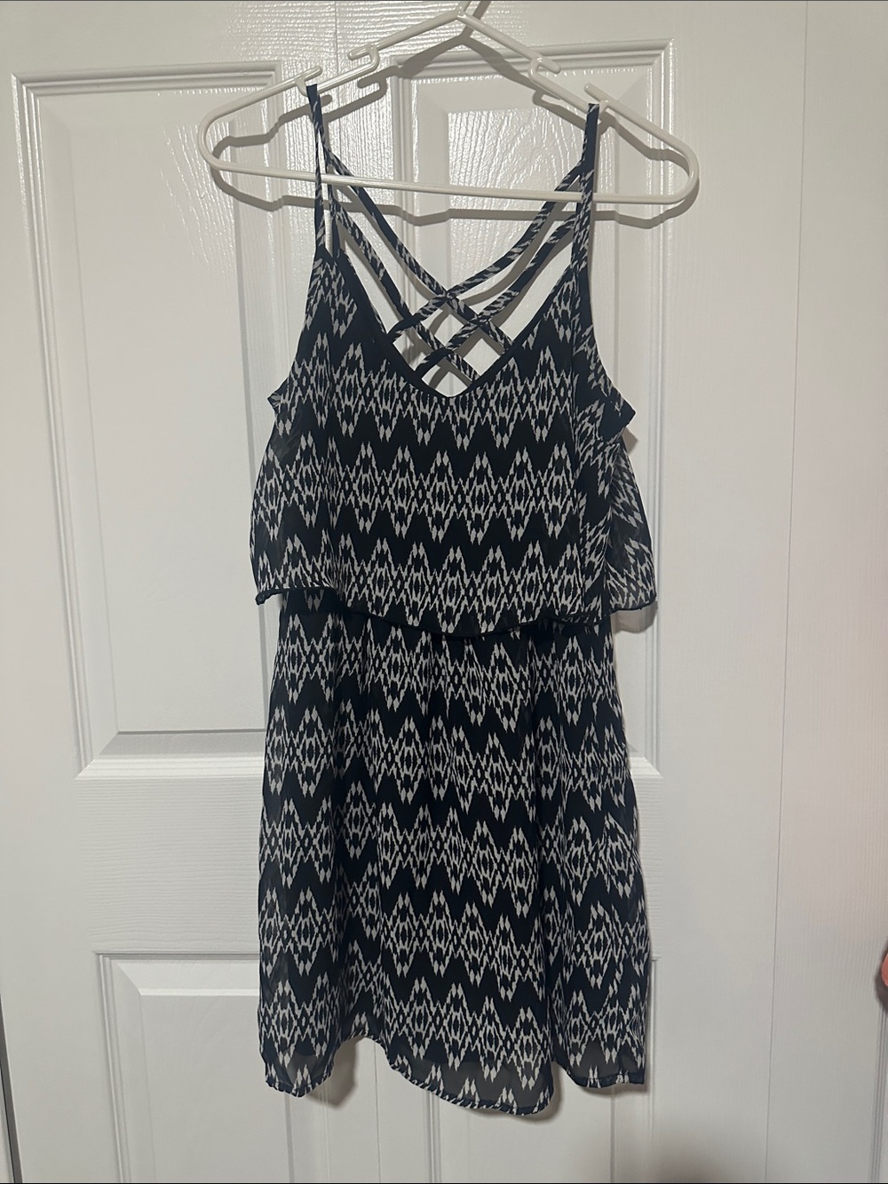 Black & White Crisscross Mini Dress
